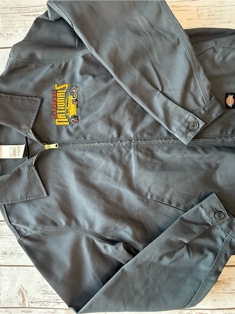 Dickies Syracuse Nationals Car Show Eisenhower Work Jacket Gray Size Medium